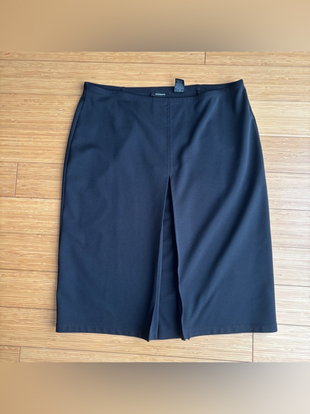 Vintage Express 90s minimalist black low rise pencil skirt
